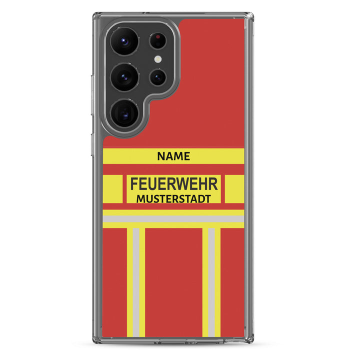 Feuerwehr Handyhülle Samsung® Transparent Rot/Gelb