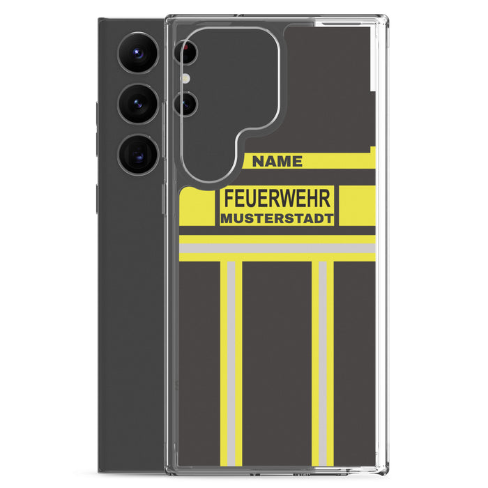 Feuerwehr Handyhülle Samsung® Transparent Schwarz/Gelb