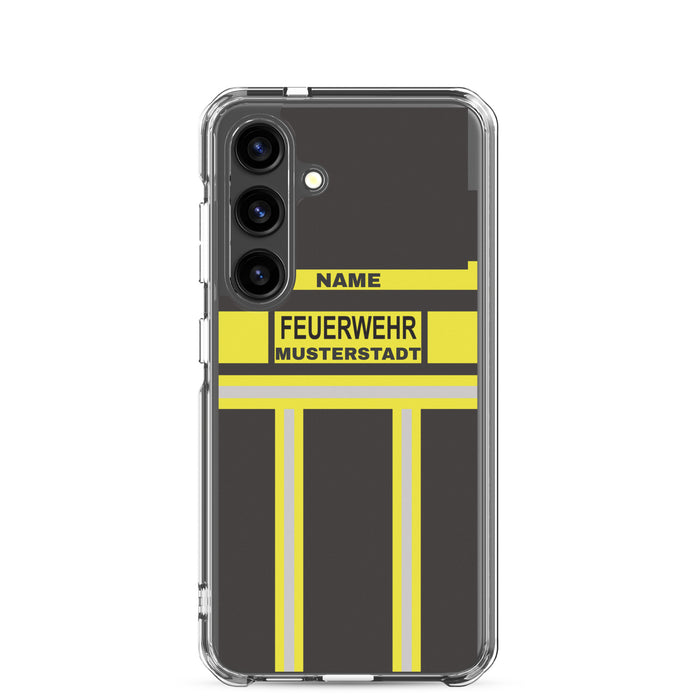 Feuerwehr Handyhülle Samsung® Transparent Schwarz/Gelb