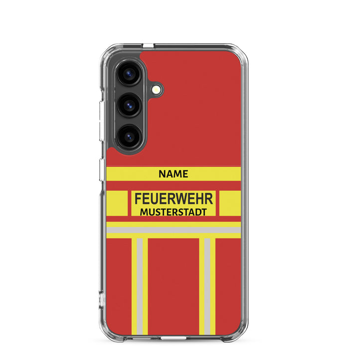 Feuerwehr Handyhülle Samsung® Transparent Rot/Gelb