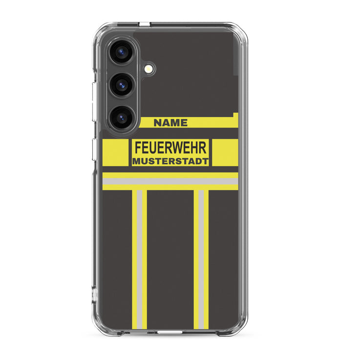 Feuerwehr Handyhülle Samsung® Transparent Schwarz/Gelb