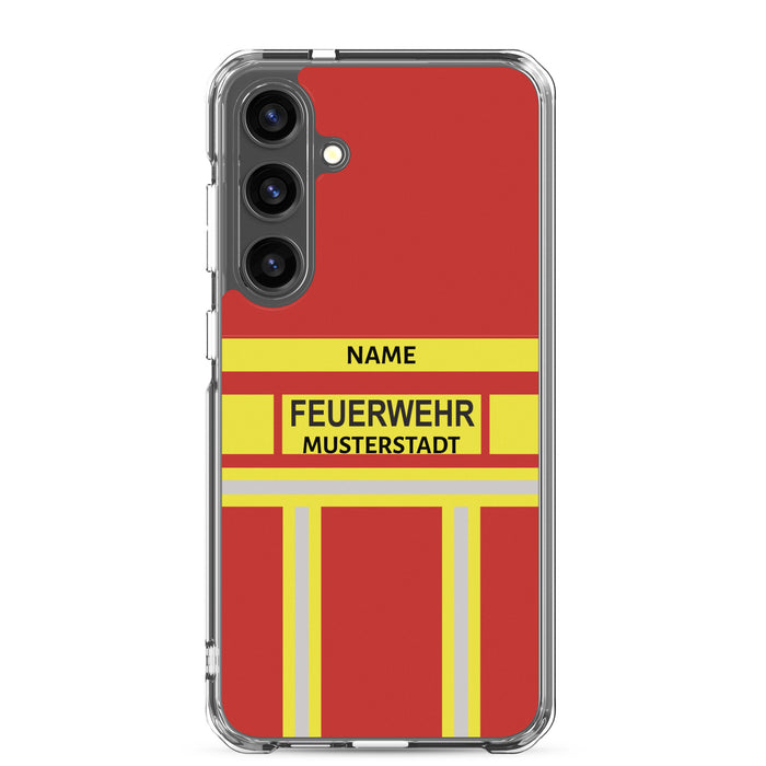 Feuerwehr Handyhülle Samsung® Transparent Rot/Gelb