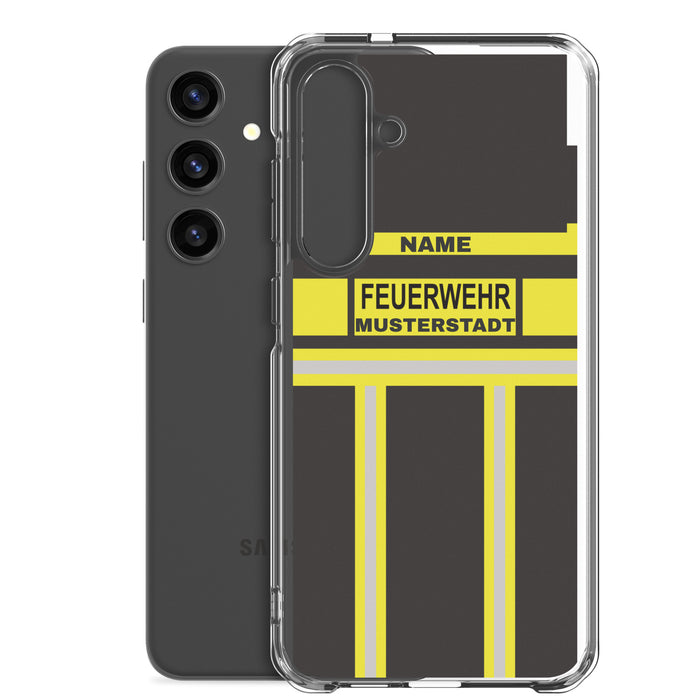 Feuerwehr Handyhülle Samsung® Transparent Schwarz/Gelb