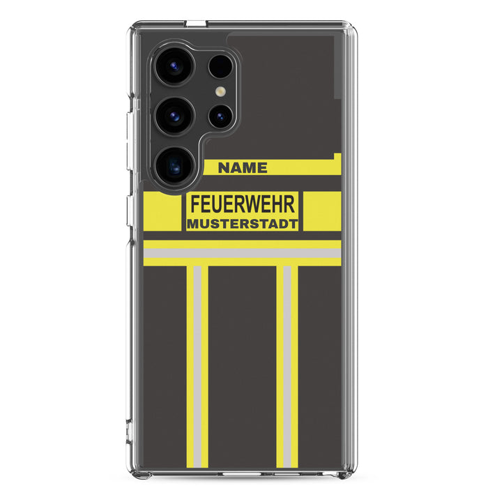 Feuerwehr Handyhülle Samsung® Transparent Schwarz/Gelb
