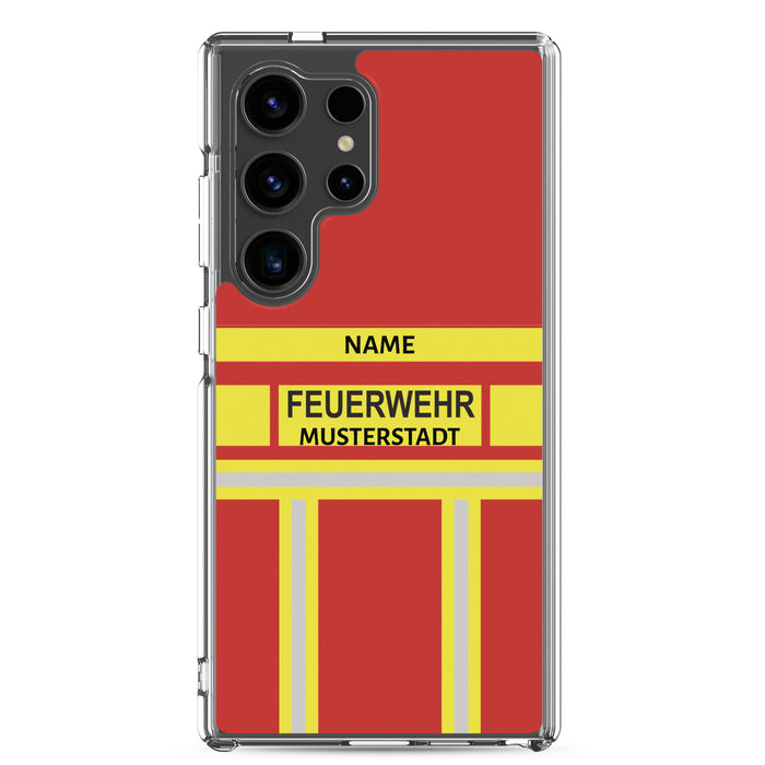 Feuerwehr Handyhülle Samsung® Transparent Rot/Gelb