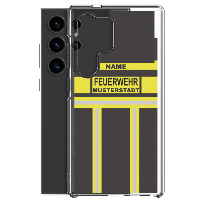 Feuerwehr Handyhülle Samsung® Transparent Schwarz/Gelb