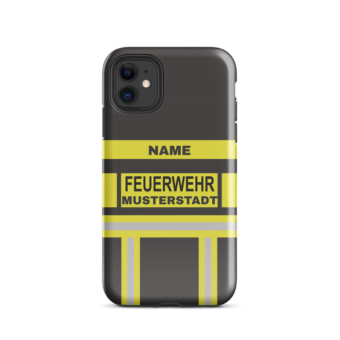 Feuerwehr Handyhülle iPhone® Hardcase Schwarz/Gelb