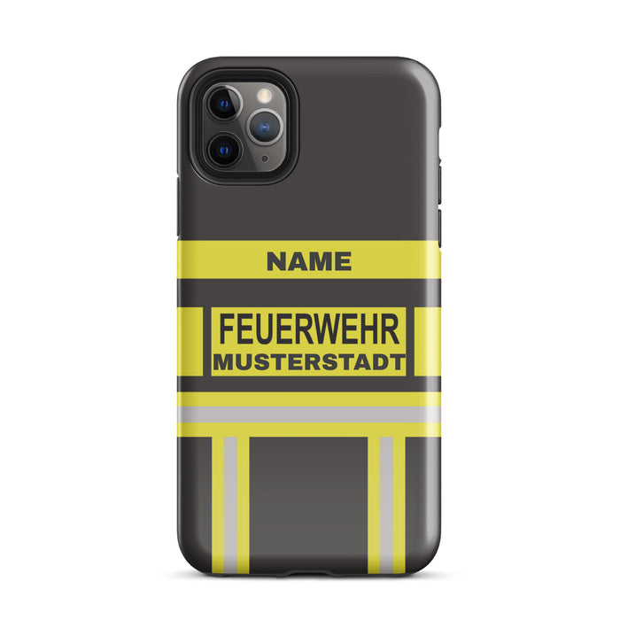Feuerwehr Handyhülle iPhone® Hardcase Schwarz/Gelb