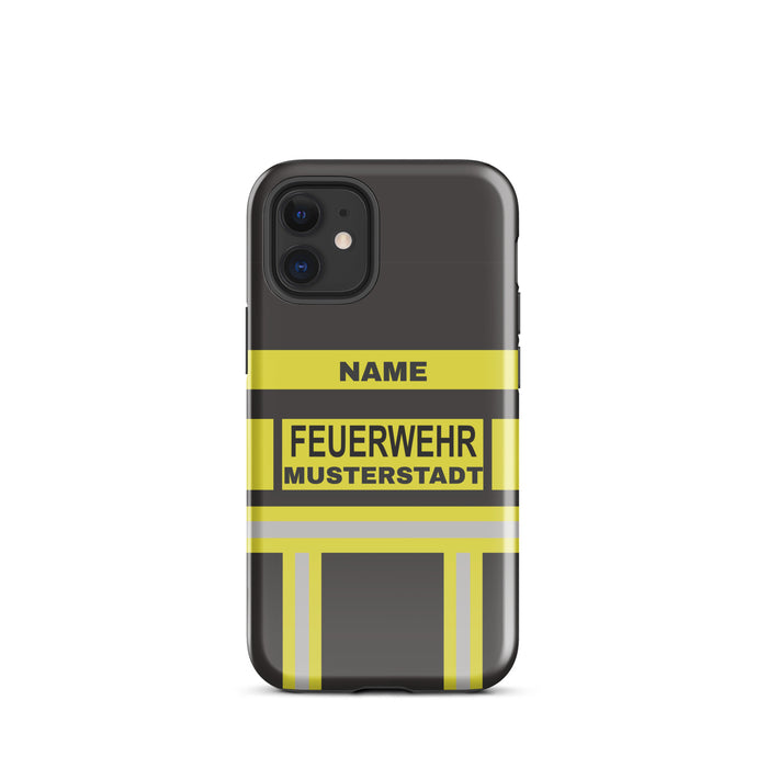 Feuerwehr Handyhülle iPhone® Hardcase Schwarz/Gelb