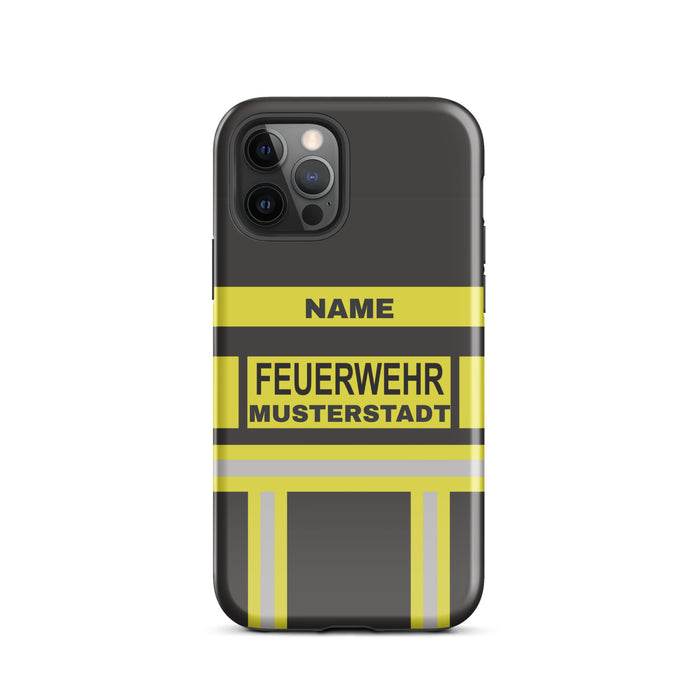 Feuerwehr Handyhülle iPhone® Hardcase Schwarz/Gelb
