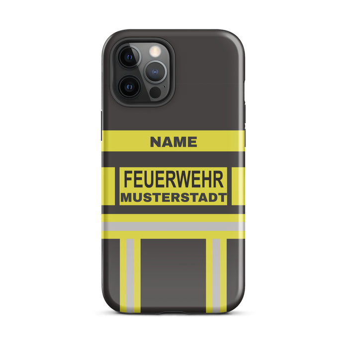 Feuerwehr Handyhülle iPhone® Hardcase Schwarz/Gelb
