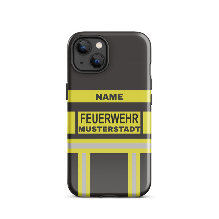 Feuerwehr Handyhülle iPhone® Hardcase Schwarz/Gelb