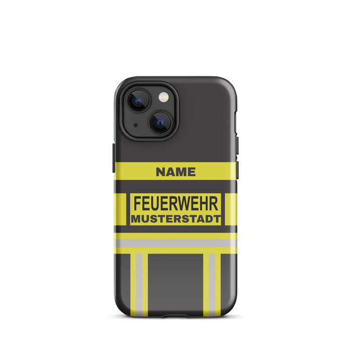 Feuerwehr Handyhülle iPhone® Hardcase Schwarz/Gelb