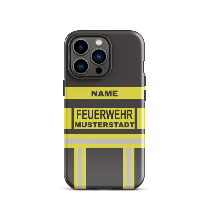 Feuerwehr Handyhülle iPhone® Hardcase Schwarz/Gelb