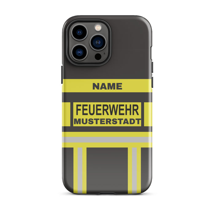Feuerwehr Handyhülle iPhone® Hardcase Schwarz/Gelb