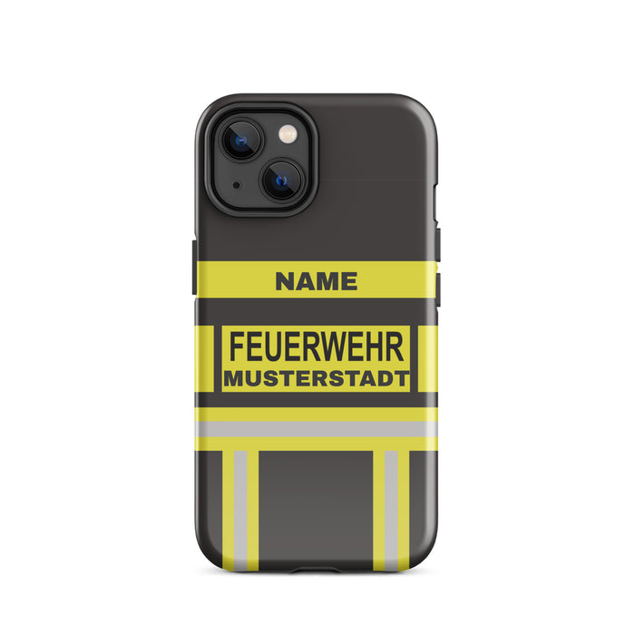 Feuerwehr Handyhülle iPhone® Hardcase Schwarz/Gelb