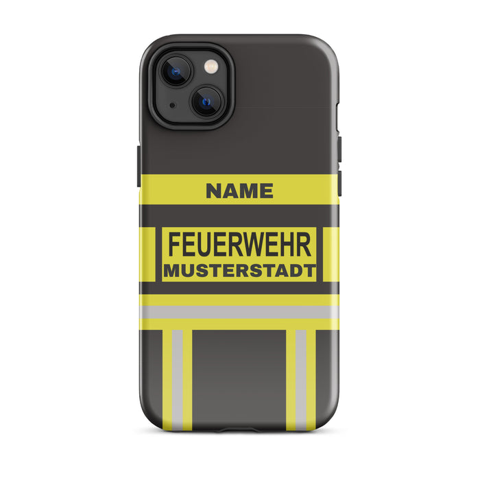 Feuerwehr Handyhülle iPhone® Hardcase Schwarz/Gelb