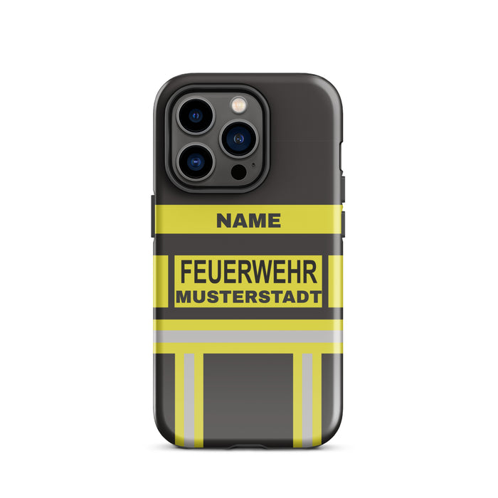 Feuerwehr Handyhülle iPhone® Hardcase Schwarz/Gelb