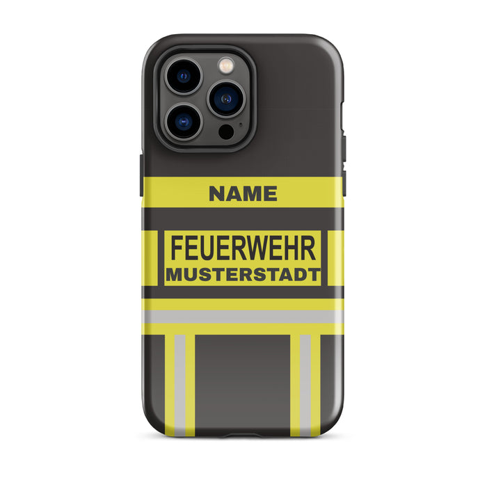 Feuerwehr Handyhülle iPhone® Hardcase Schwarz/Gelb