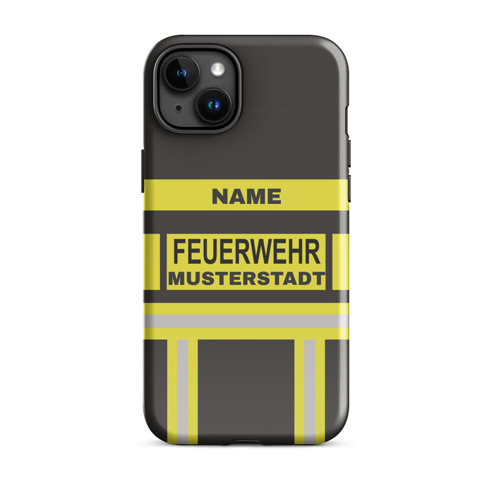 Feuerwehr Handyhülle iPhone® Hardcase Schwarz/Gelb