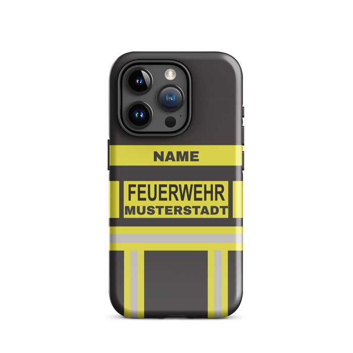 Feuerwehr Handyhülle iPhone® Hardcase Schwarz/Gelb