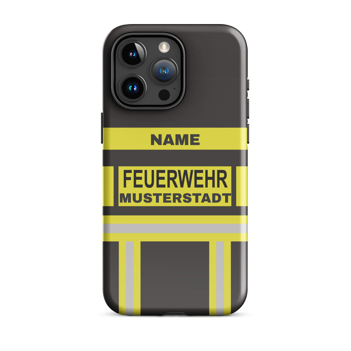 Feuerwehr Handyhülle iPhone® Hardcase Schwarz/Gelb