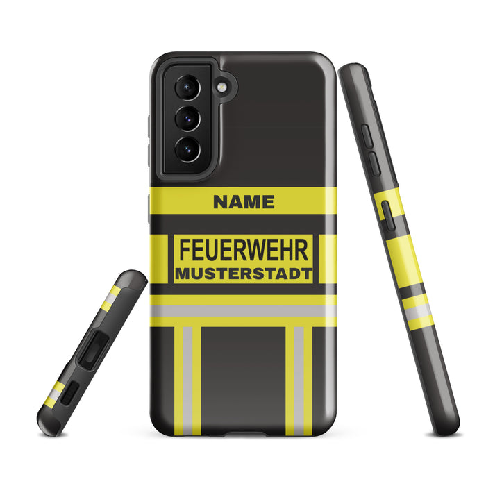 Feuerwehr Handyhülle Samsung® Hardcase Schwarz/Gelb