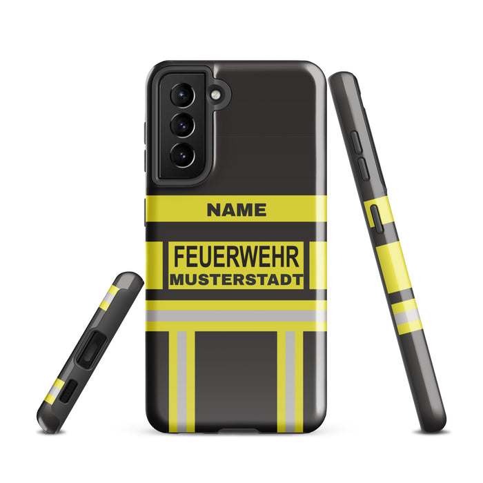Feuerwehr Handyhülle Samsung® Hardcase Schwarz/Gelb