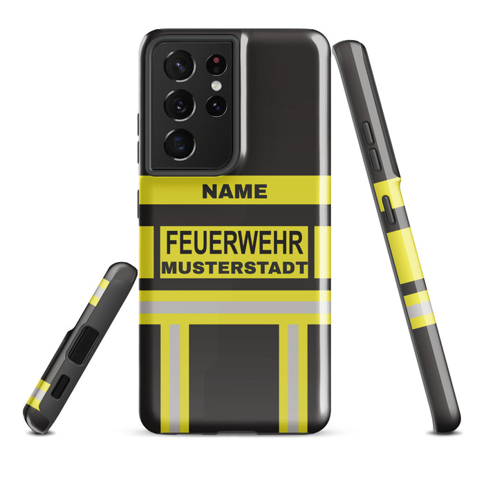 Feuerwehr Handyhülle Samsung® Hardcase Schwarz/Gelb
