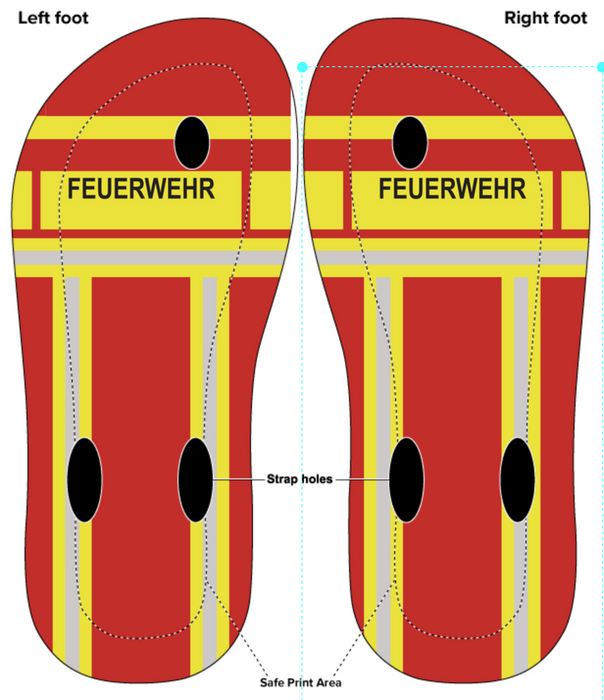 Feuerwehr Flip Flops - Rot/Gelb