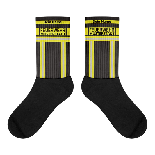 Feuerwehr Socken Schwarz/Gelb