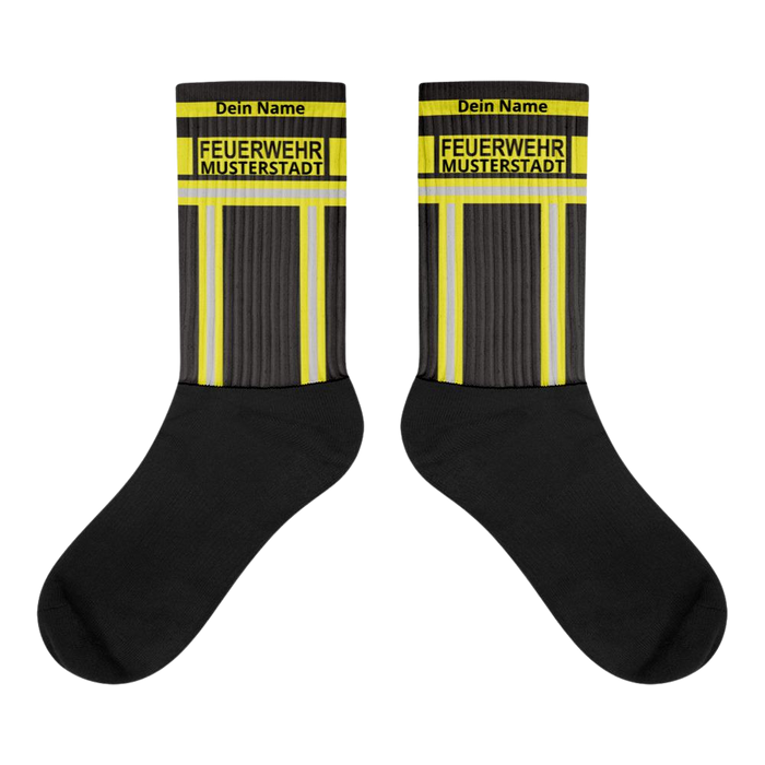 Feuerwehr Socken Schwarz/Gelb