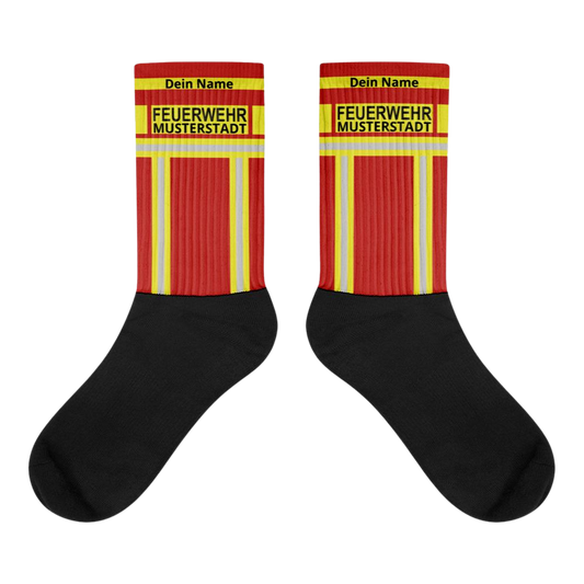 Feuerwehr Socken Rot/Gelb