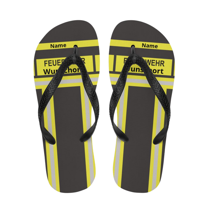 Feuerwehr Flip Flops - Schwarz/Gelb