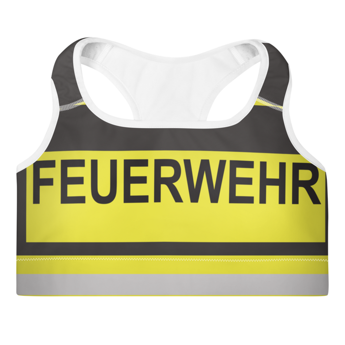 Gepolsterter Feuerwehr Sport-BH - Schwarz/Gelb