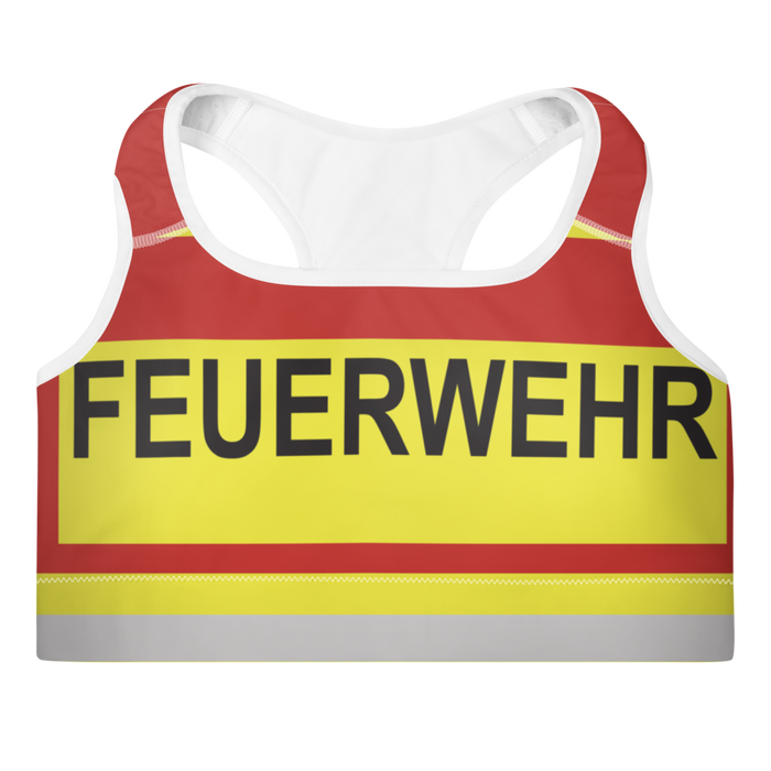 Gepolsterter Feuerwehr Sport-BH - Rot/Gelb