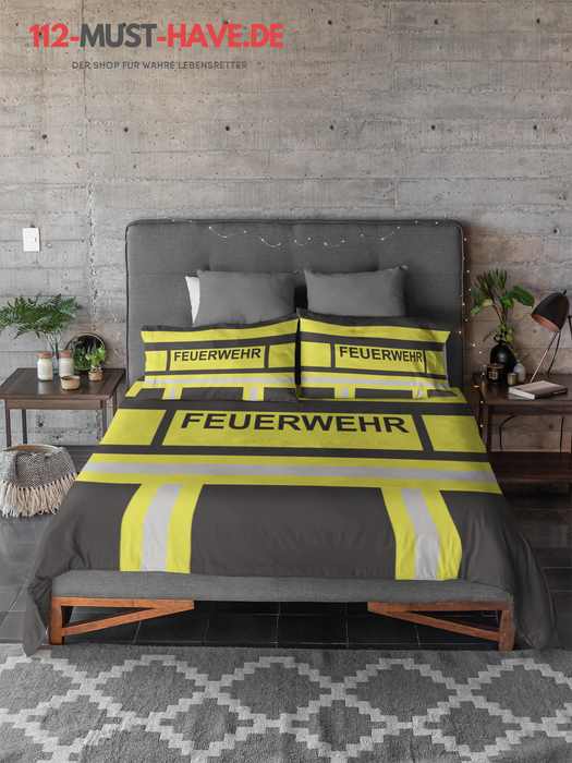 Feuerwehr Bettwäsche - Schwarz/ Gelb