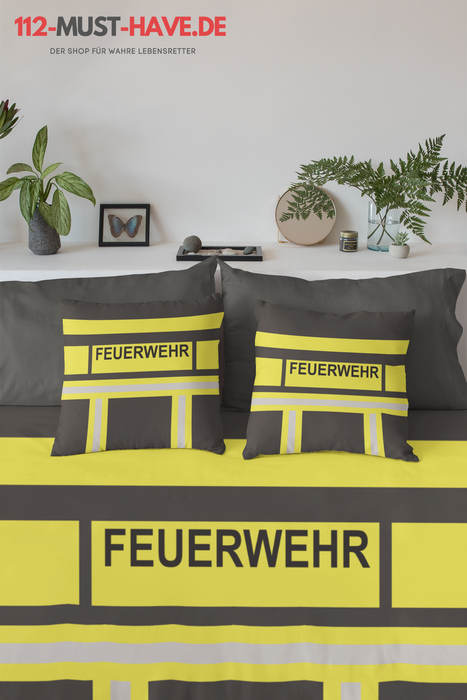 Feuerwehr Bettwäsche - Schwarz/ Gelb
