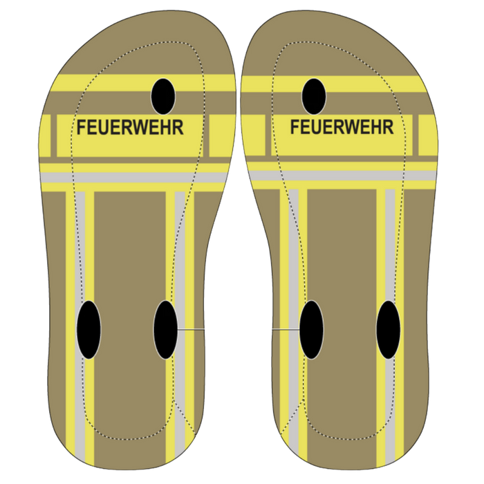 Feuerwehr Flip Flops - Gold/Gelb