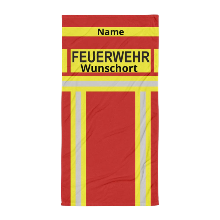 Feuerwehr Handtuch - Rot/Gelb (ohne Personalisierung)