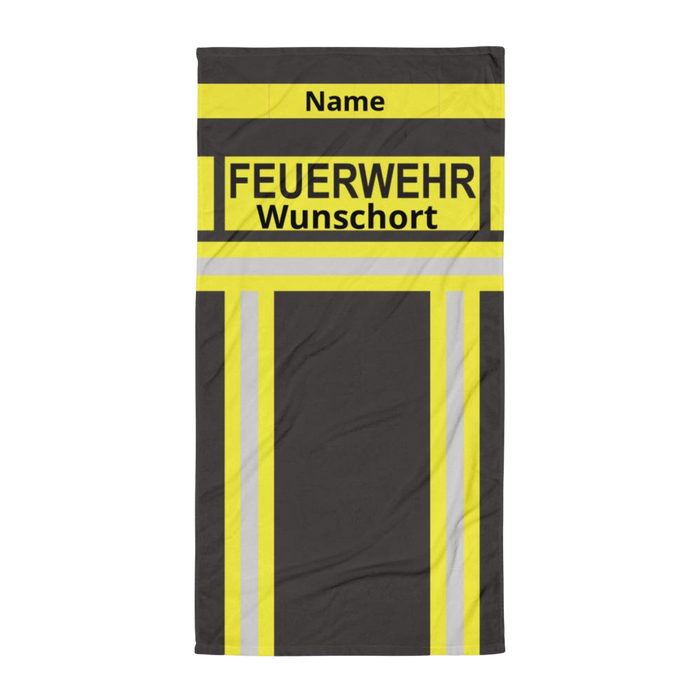 Feuerwehr Handtuch - Schwarz/Gelb