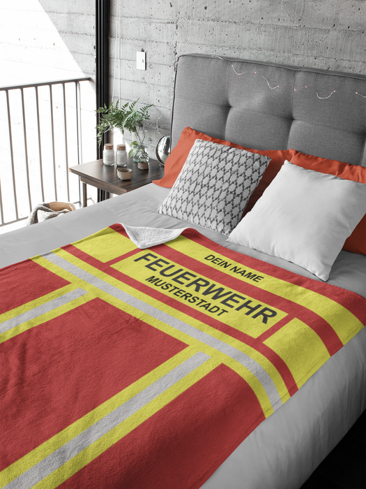 Feuerwehr Decke - Rot/Gelb