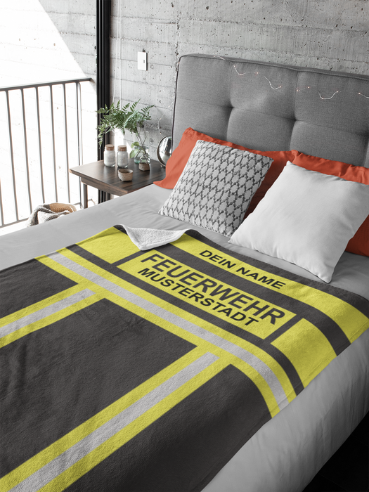 Feuerwehr Decke - Schwarz/Gelb
