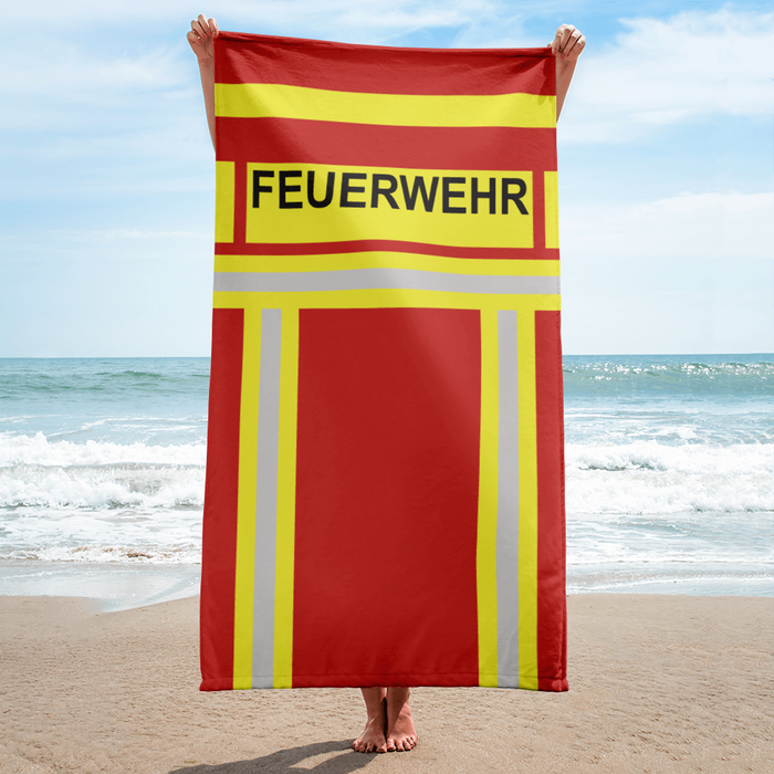 Feuerwehr Handtuch - Rot/Gelb