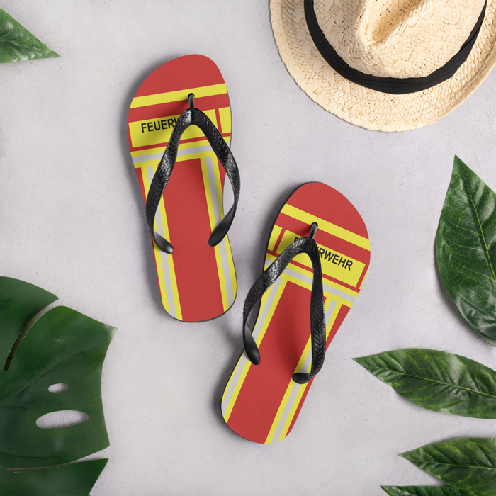 Feuerwehr Flip Flops - Rot/Gelb