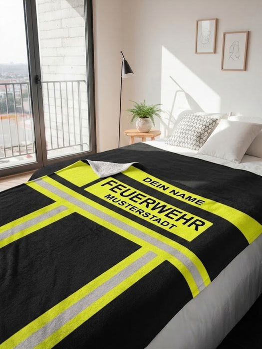Feuerwehr Decke - Schwarz/Gelb