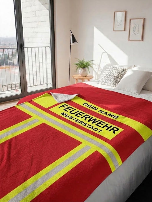 Feuerwehr Decke - Rot/Gelb