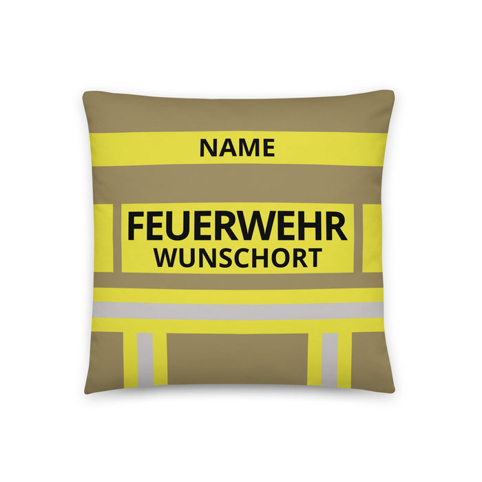 Feuerwehr Kissen in Gold/Gelb mit Feuerwehr-Motiv