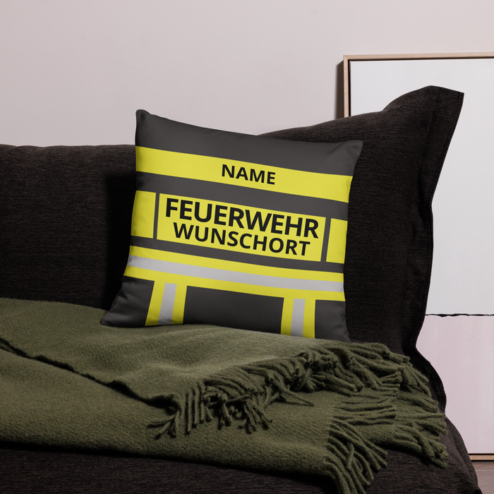 Feuerwehr Basic-Kissen - Schwarz/Gelb