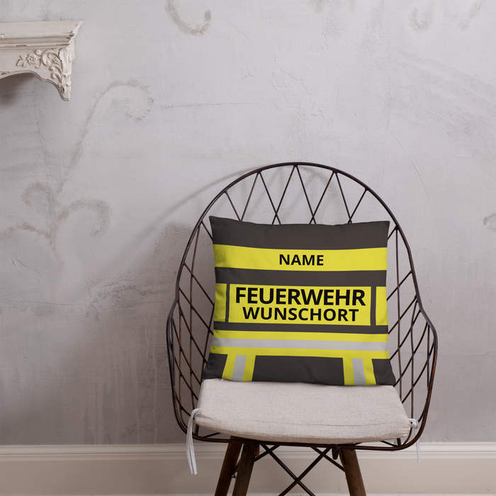Feuerwehr Basic-Kissen - Schwarz/Gelb